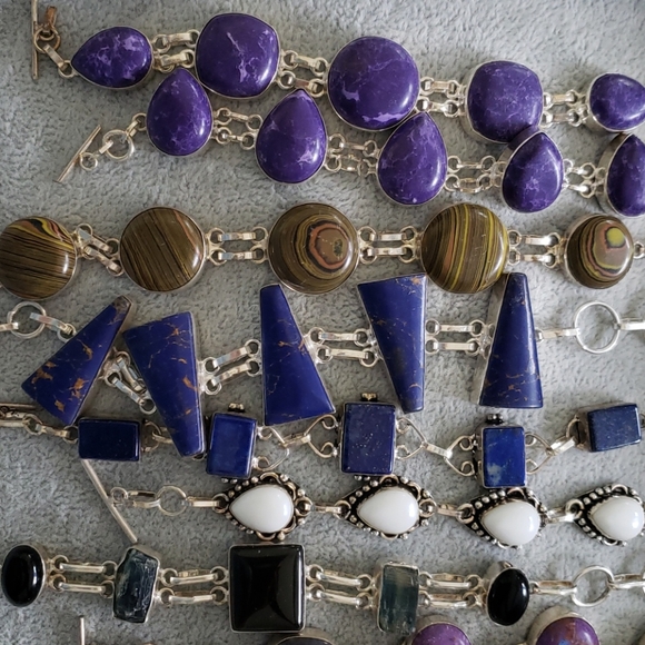 Bracelet 925 silver & gemstone, artisan handmade, - Picture 8 of 8